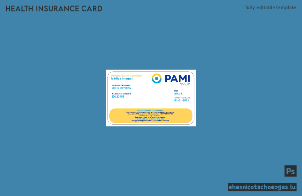 Beispiel einer PAMI-Krankenversicherungskarte in Argentinien (Vorschau)